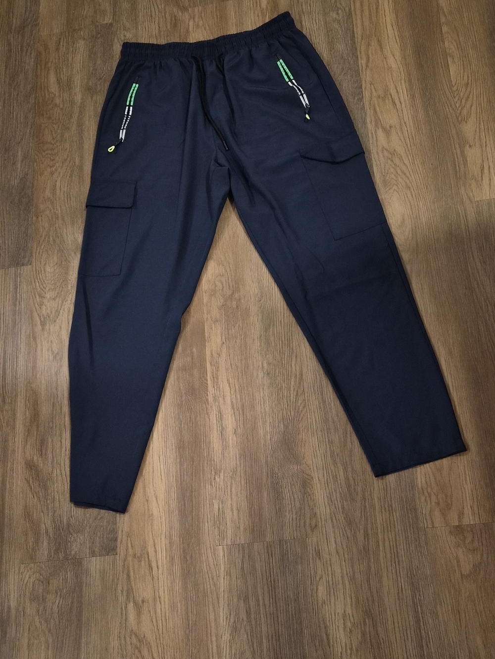 Scotch & Soda Navy Cargo Joggers with Neon Green Trim
